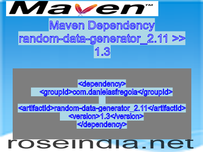 Maven dependency of random-data-generator_2.11 version 1.3