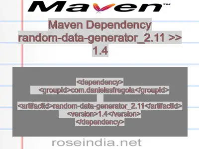 Maven dependency of random-data-generator_2.11 version 1.4