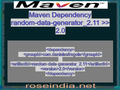 Maven dependency of random-data-generator_2.11 version 2.0
