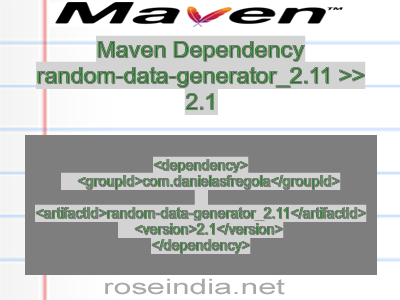 Maven dependency of random-data-generator_2.11 version 2.1