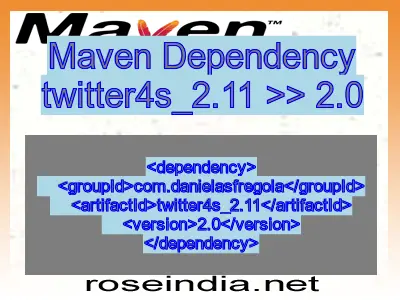 Maven dependency of twitter4s_2.11 version 2.0