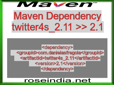 Maven dependency of twitter4s_2.11 version 2.1