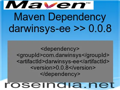 Maven dependency of darwinsys-ee version 0.0.8