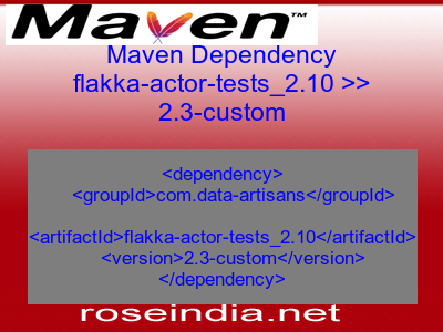 Maven dependency of flakka-actor-tests_2.10 version 2.3-custom