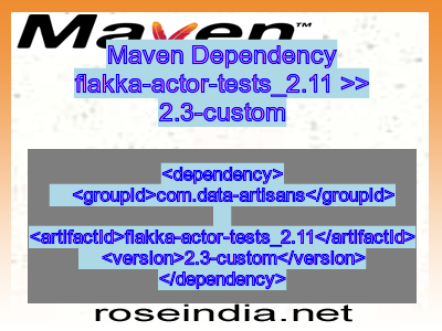 Maven dependency of flakka-actor-tests_2.11 version 2.3-custom