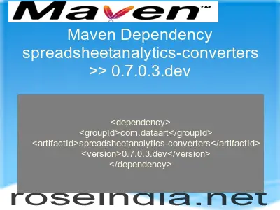 Maven dependency of spreadsheetanalytics-converters version 0.7.0.3.dev