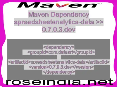 Maven dependency of spreadsheetanalytics-data version 0.7.0.3.dev