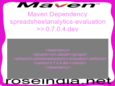 Maven dependency of spreadsheetanalytics-evaluation version 0.7.0.4.dev
