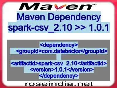 Maven dependency of spark-csv_2.10 version 1.0.1
