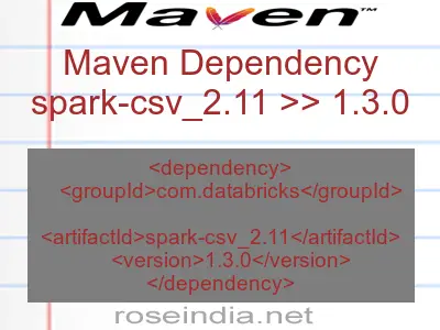 Maven dependency of spark-csv_2.11 version 1.3.0