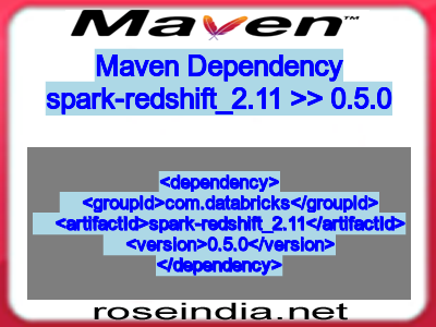 Maven dependency of spark-redshift_2.11 version 0.5.0