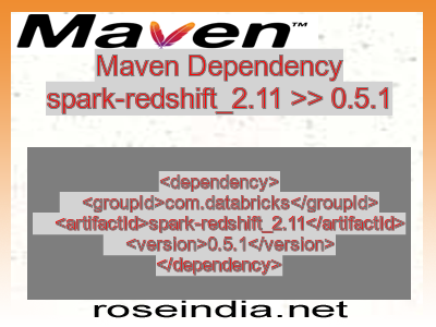 Maven dependency of spark-redshift_2.11 version 0.5.1