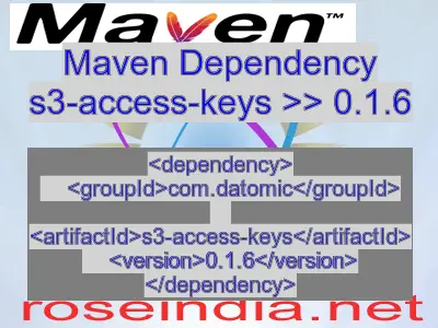 Maven dependency of s3-access-keys version 0.1.6