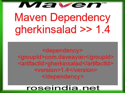 Maven dependency of gherkinsalad version 1.4