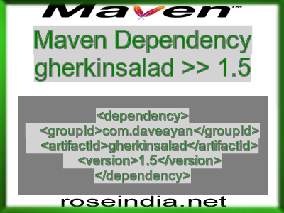 Maven dependency of gherkinsalad version 1.5