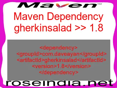 Maven dependency of gherkinsalad version 1.8