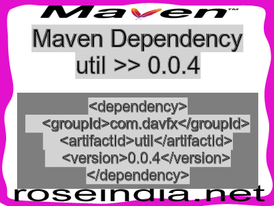 Maven dependency of util version 0.0.4