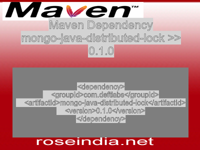 Maven dependency of mongo-java-distributed-lock version 0.1.0