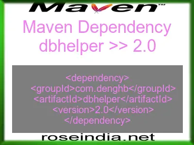 Maven dependency of dbhelper version 2.0