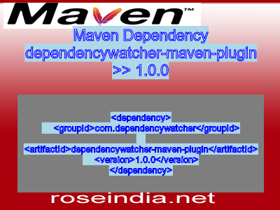 Maven dependency of dependencywatcher-maven-plugin version 1.0.0