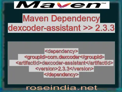 Maven dependency of dexcoder-assistant version 2.3.3