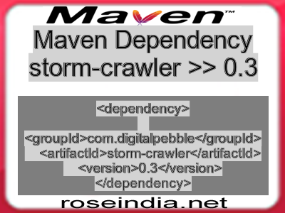Maven dependency of storm-crawler version 0.3