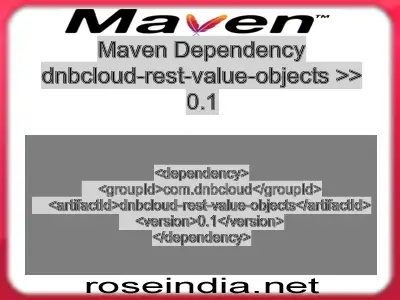 Maven dependency of dnbcloud-rest-value-objects version 0.1