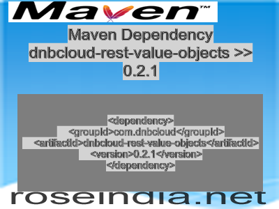 Maven dependency of dnbcloud-rest-value-objects version 0.2.1