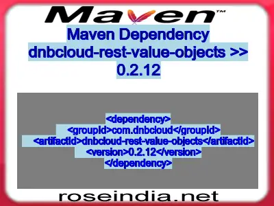 Maven dependency of dnbcloud-rest-value-objects version 0.2.12