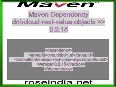 Maven dependency of dnbcloud-rest-value-objects version 0.2.15