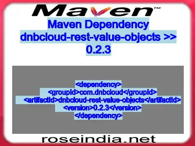 Maven dependency of dnbcloud-rest-value-objects version 0.2.3