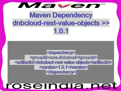 Maven dependency of dnbcloud-rest-value-objects version 1.0.1