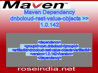 Maven dependency of dnbcloud-rest-value-objects version 1.0.142
