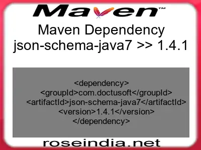 Maven dependency of json-schema-java7 version 1.4.1