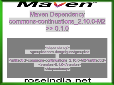 Maven dependency of commons-continuations_2.10.0-M2 version 0.1.0