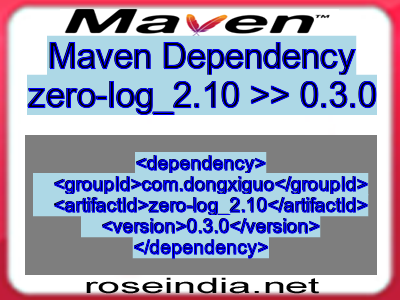 Maven dependency of zero-log_2.10 version 0.3.0