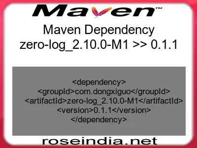 Maven dependency of zero-log_2.10.0-M1 version 0.1.1