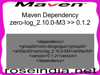Maven dependency of zero-log_2.10.0-M3 version 0.1.2