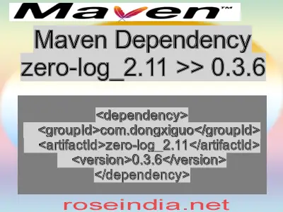 Maven dependency of zero-log_2.11 version 0.3.6