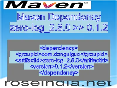 Maven dependency of zero-log_2.8.0 version 0.1.2