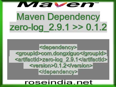 Maven dependency of zero-log_2.9.1 version 0.1.2