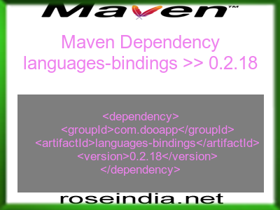 Maven dependency of languages-bindings version 0.2.18
