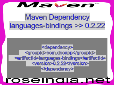 Maven dependency of languages-bindings version 0.2.22