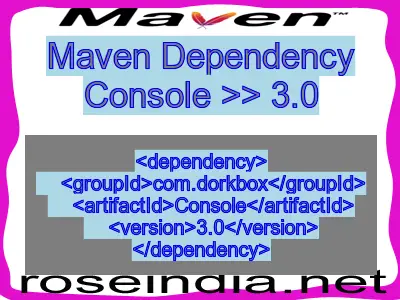 Maven dependency of Console version 3.0
