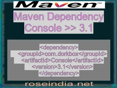 Maven dependency of Console version 3.1