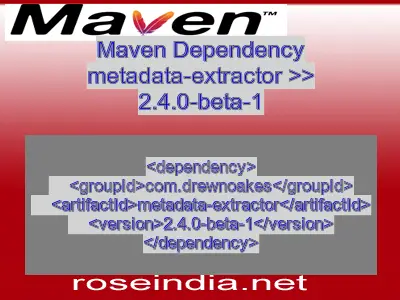 Maven dependency of metadata-extractor version 2.4.0-beta-1