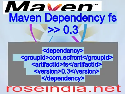 Maven dependency of fs version 0.3