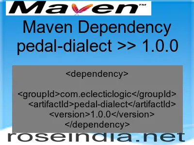 Maven dependency of pedal-dialect version 1.0.0