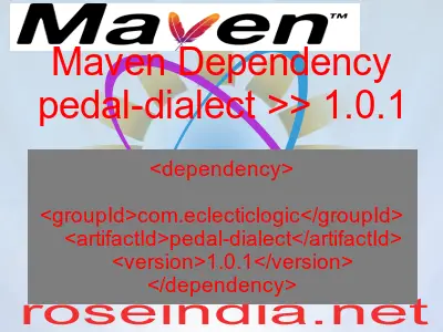 Maven dependency of pedal-dialect version 1.0.1