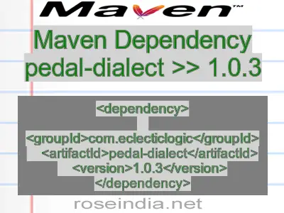 Maven dependency of pedal-dialect version 1.0.3